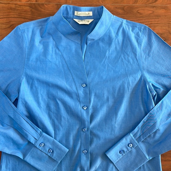Orvis Blue Long Sleeve Button Front Shirt Top - Picture 5 of 7